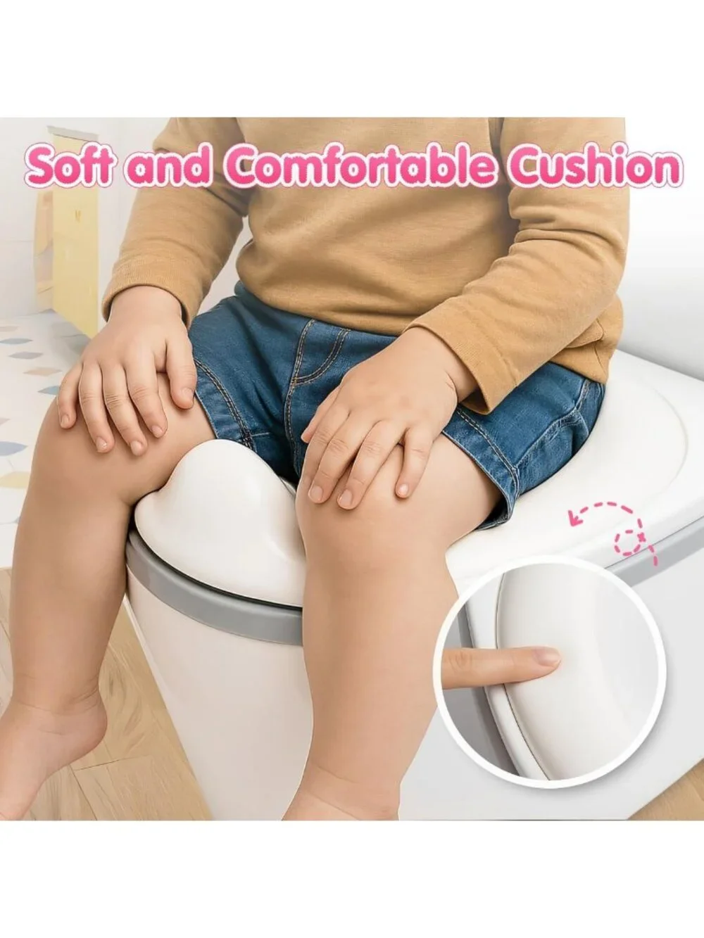 3-in-1 Toddler Potty Training Seat with Flushing Sound & Storage for Ages 6